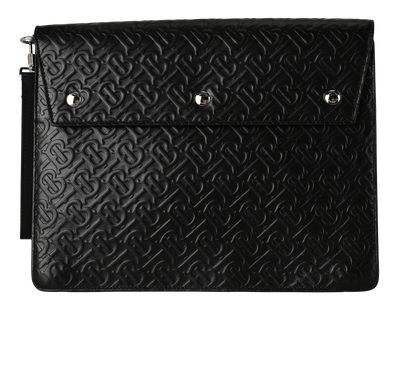 Triple Stud Document Case, £320, Handbags, Black, Leather, Front view
